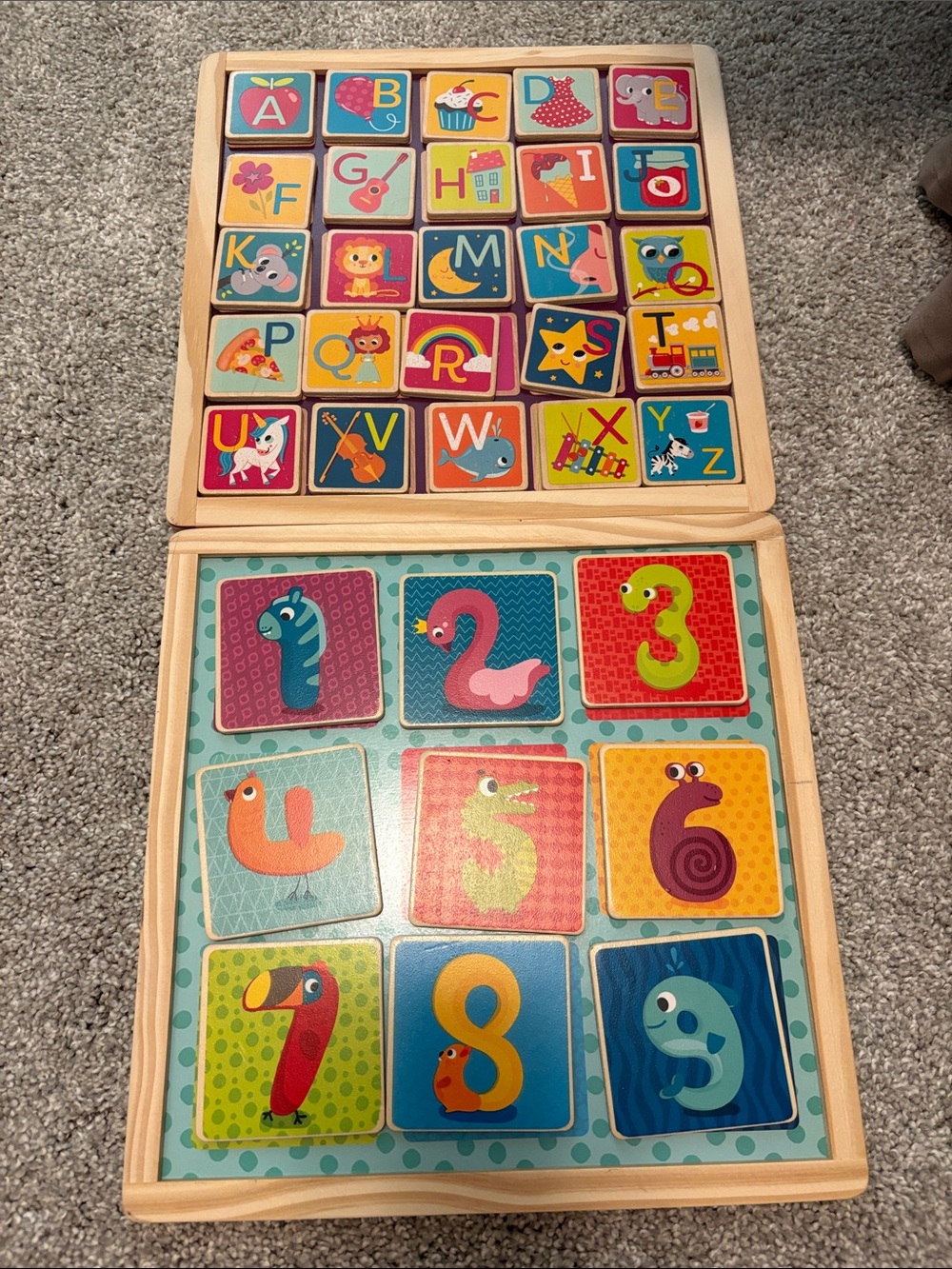 B Toys Wooden ABC & Numbers Matching Puzzle